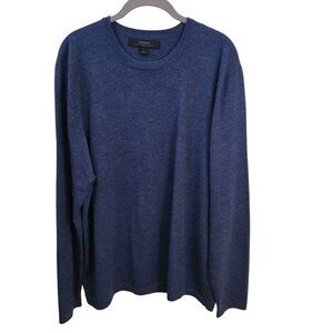 Express Vintage Extra Fine Italian Merino Wool Crewneck Sweater Blue Size XL